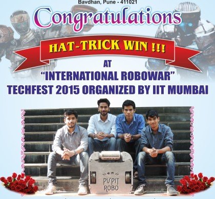 Winner at International Robowars Techfest 2015 Organized By IIT Mumbai